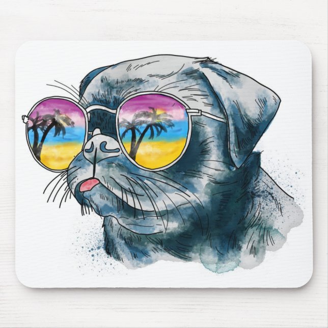 Tropisk valp för vattenfärg musmatta (Framsidan)