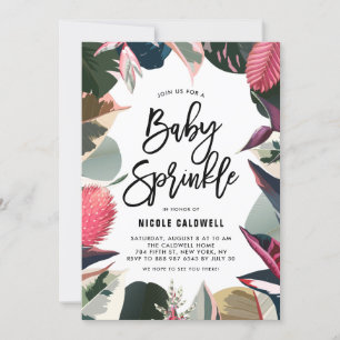 Tropisk variegal Houseplant Baby Sprinkle Inbjudningar
