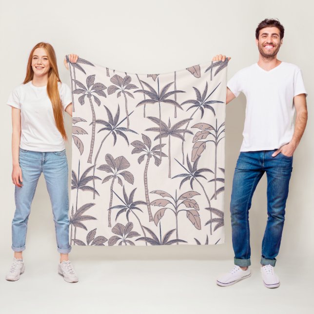 Tropisk värme: Botanisk palm öken oas  Fleecefilt (På plats)