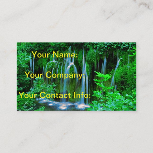 Tropisk vattenfall i rainforesten visitkort (Framsida)