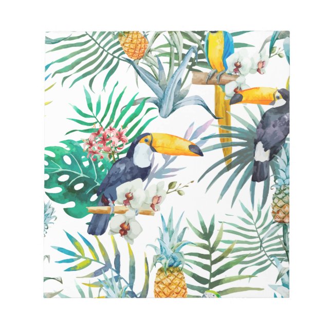 Tropisk vattenfärg för fågel för anteckningsblock (Framsida)