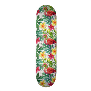 Tropisk vattenfärg skateboard bräda 21,5 cm