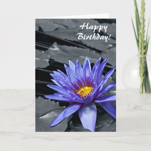 Tropisk vattenlilja blomster botanisk design kort (Framsida)