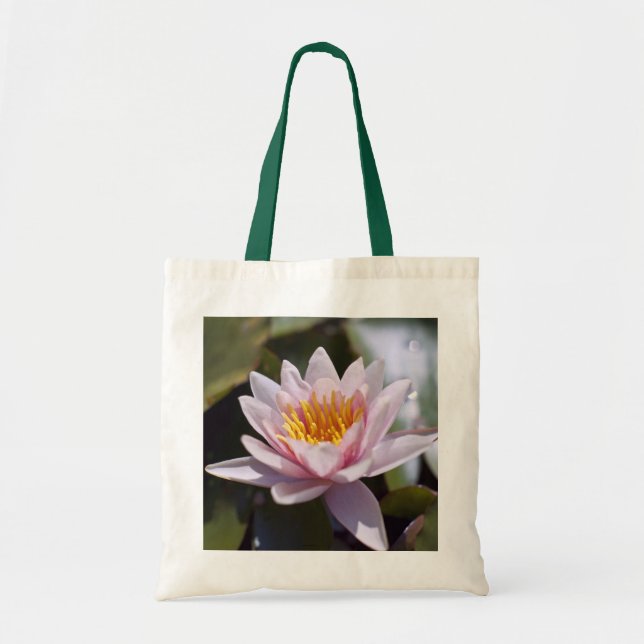 Tropisk vattenlilja blomster botanisk design tygkasse (Framsidan)