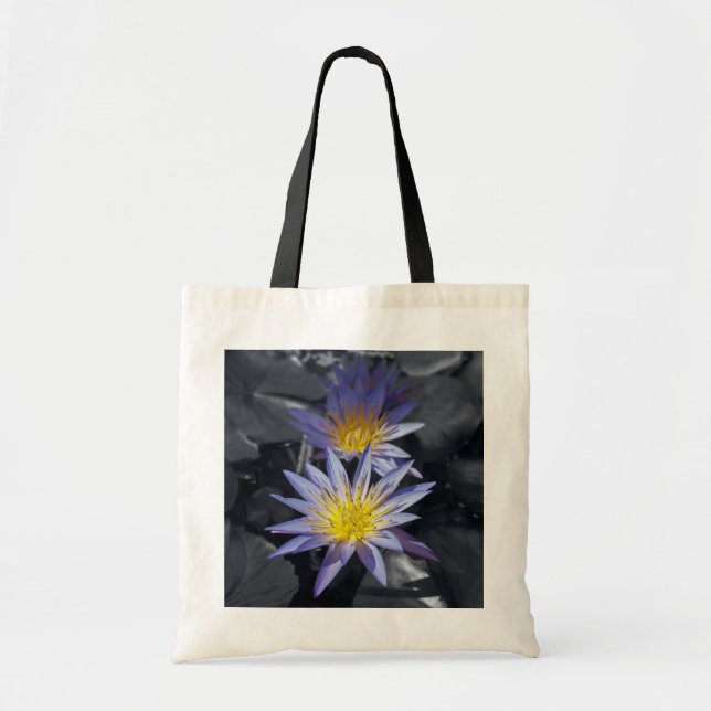 Tropisk vattenlilja blomster botanisk design tygkasse (Framsidan)
