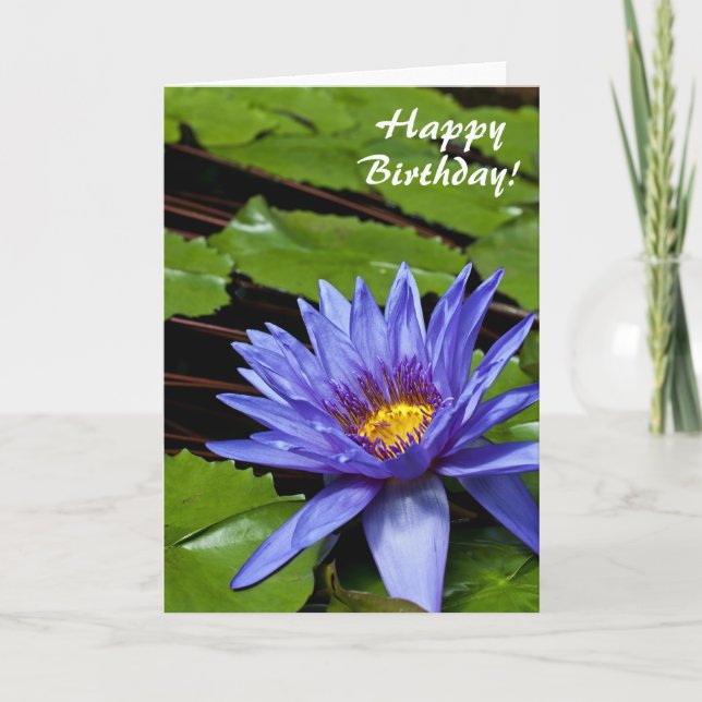 Tropisk vattenlilja Floral Botanisk Design Kort (Framsida)