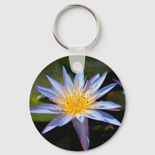 Tropisk vattenlilja Floral Botanisk Design Nyckelring