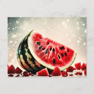 Tropisk vattenmelon frukt skiva vykort