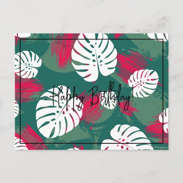 Tropisk växt Grattis på födelsedagen Vykort (Framsida)
