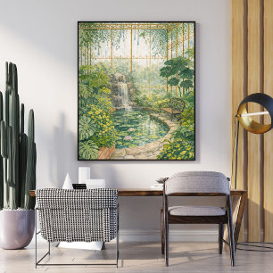 tropisk växthus trädgård botanisk konservator poster