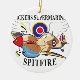 tropisk version av spitfire julgransprydnad keramik