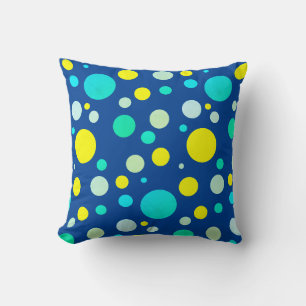 Tropisk vibe-Gult Turquise Boll Pillow Cushion Kudde