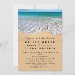 Tropisk Vintage Beach Destination Wedding Inbjudningar