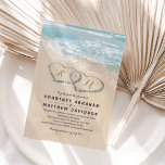 Tropisk Vintage Beach Destination Wedding Inbjudningar<br><div class="desc">Ta en resa till en exotisk stranddestination för ditt speciella tillfälle med de vackra bröllopsinbjudningarna. De har en fantastisk tropisk strandbakgrund och en sandstrand i vintagen med två hjärtan i stranden, och de ger ett romantiskt och oförglömligt sätt till inbjudan dina gäster att på speciella dag. Anpassa dem med initialer...</div>