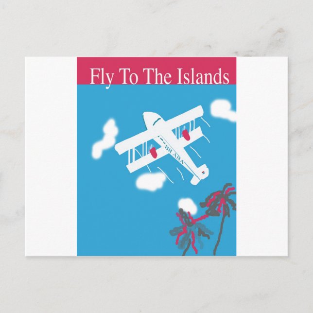 Tropisk Vintage Luft Travel Vykort (Framsida)