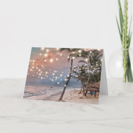 Tropisk Vintage Strand Bröllopsmottagning på Kväll Inbjudan