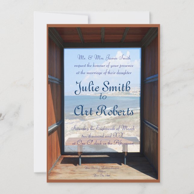 Tropisk vy Bröllop Inbjudningar (Framsida)