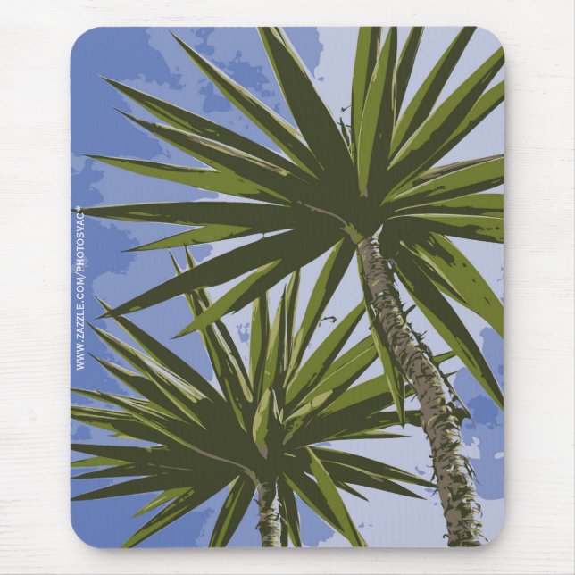 Tropisk Yucca Palmblad Målnings Effekt Foto Musmatta (Framsidan)