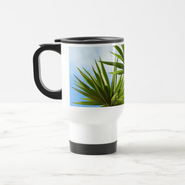 Tropisk Yucca Palmblad Målnings Effekt Foto Resemugg (Vänster)
