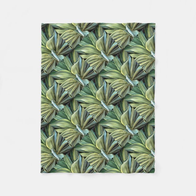 Tropiska Agave Realism Art Fleecefilt (Framsidan)