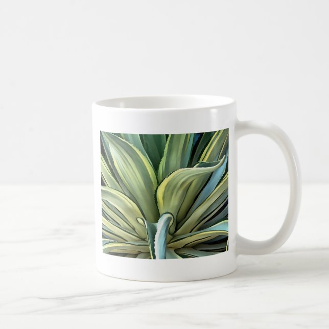 Tropiska Agave Realism Art Kaffemugg (Höger)