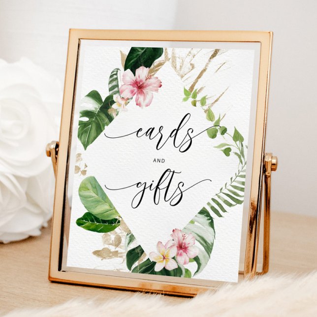 Tropiska akvarell Monstera-kort och presenter Poster (Skapare uppladdad)