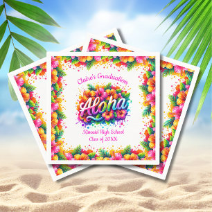 Tropiska Aloha Studentfirande Luau-fest Pappersser Pappersservett