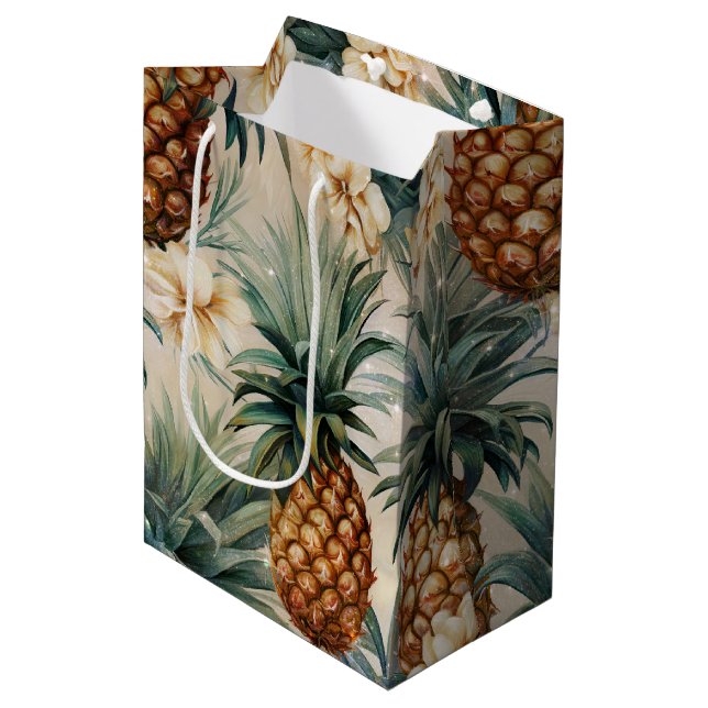 Tropiska Ananas Blommig Bröllopsfest  (Framsidan Vinklad)