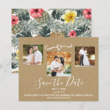 Tropiska Ananas Bröllopsfoto Spara Datumet