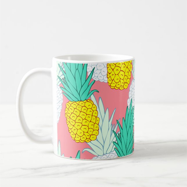 Tropiska ananas: Chic av röd Tecknad. Kaffemugg (Vänster)