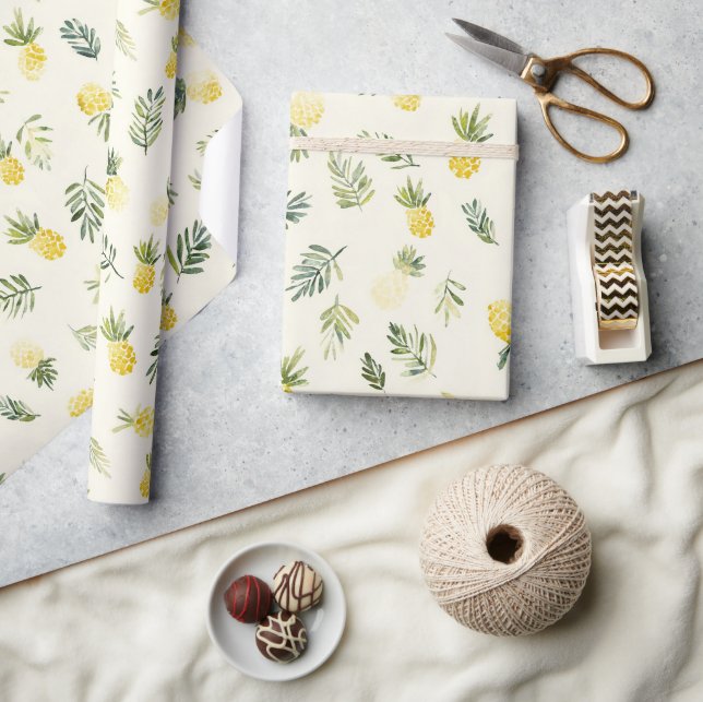 Tropiska Ananas Gröna Blad Födelsedag Presentpapper (Hantverk)
