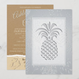 Tropiska Ananas Hjärtan Bröllopsinbjudningar Inbjudningar