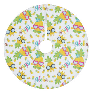 Tropiska ananas julgransmatta fleece