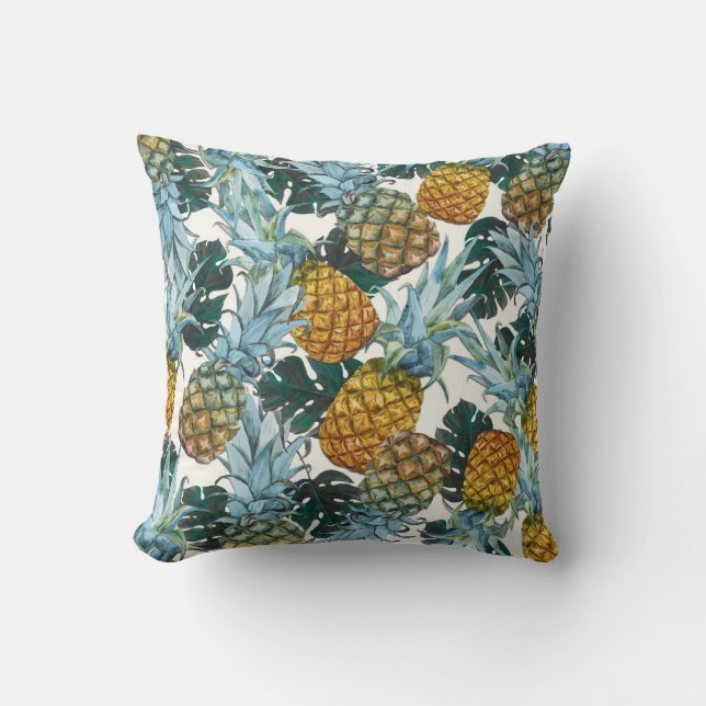 Tropiska ananas & Löv Exotic Island Kudde (Framsida)