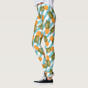 Tropiska ananas och Rand under sommaren Leggings