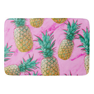 Tropiska ananas och Rosa Marble Colorful Badrumsmatta