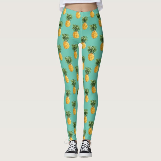 Tropiska ananas på kricka leggings (Framsida)