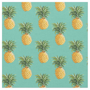 Tropiska ananas på kricka tyg