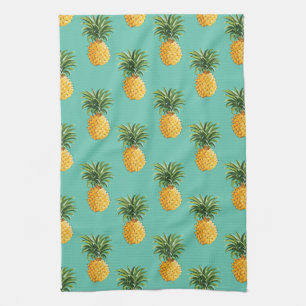Tropiska ananas på skaldjur kökshandduk
