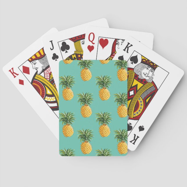 Tropiska ananas på skaldjur spel kort (Baksidan)