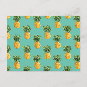 Tropiska ananas på skaldjur vykort