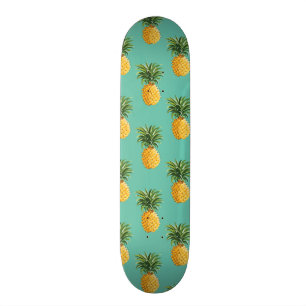 Tropiska Ananas På Turkos Mini Skateboard Bräda 18,5 Cm