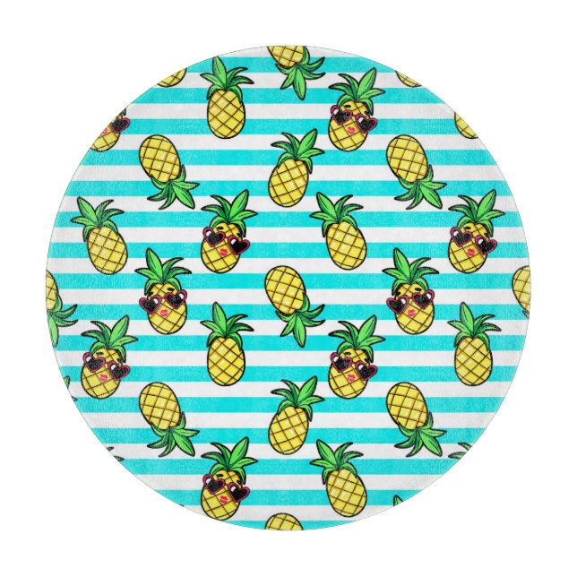Tropiska ananas: Retro Sunglass Mönster. (Framsidan)