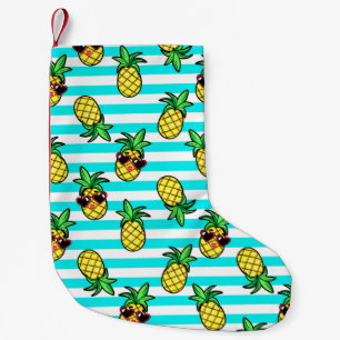 Tropiska ananas: Retro Sunglass Mönster. Liten Julstrumpa