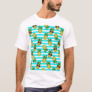 Tropiska ananas: Retro Sunglass Mönster. T Shirt