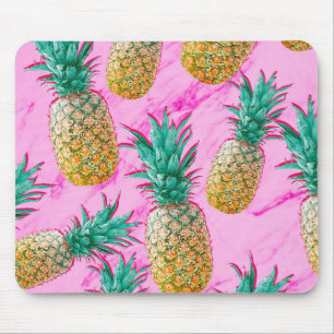 Tropiska Ananas & Rosa Marmor Modern Färgrik Musmatta
