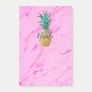 Tropiska Ananas & Rosa Marmor Modern Färgrik Post-it Block