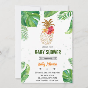 Tropiska ananas shower födelsedagsinbjudan inbjudningar