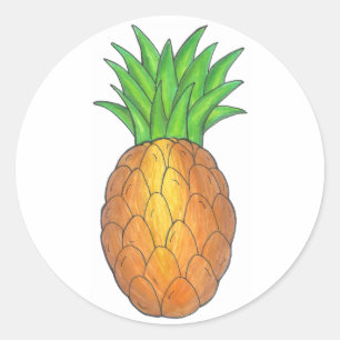 Tropiska ananas-stickers runt klistermärke