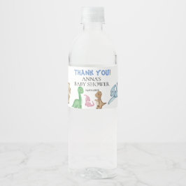 Tropiska baby-dinosaurier! vattenflaskor etikett